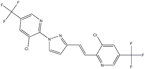 3-chloro-2-(3-{2-[3-chloro-5-(trifluoromethyl)-2-pyridinyl]vinyl}-1H-pyrazol-1-yl)-5-(trifluoromethyl)pyridine Struktur
