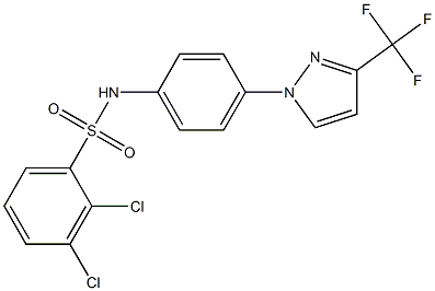 N1-{4-[3-(trifluoromethyl)-1H-pyrazol-1-yl]phenyl}-2,3-dichlorobenzene-1-sulfonamide,,结构式