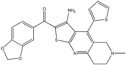 [3-amino-6-methyl-4-(2-thienyl)-5,6,7,8-tetrahydrothieno[2,3-b][1,6]naphthyridin-2-yl](1,3-benzodioxol-5-yl)methanone