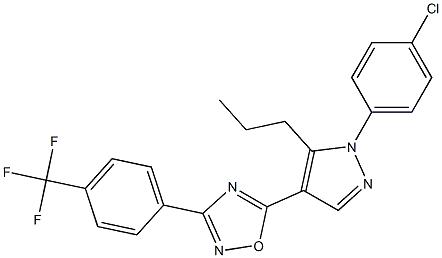 5-[1-(4-chlorophenyl)-5-propyl-1H-pyrazol-4-yl]-3-[4-(trifluoromethyl)phenyl]-1,2,4-oxadiazole 结构式