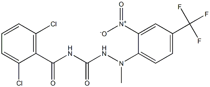 N1-(2,6-dichlorobenzoyl)-2-methyl-2-[2-nitro-4-(trifluoromethyl)phenyl]hydrazine-1-carboxamide 化学構造式