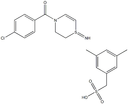 4-(4-Chlorobenzoyl)-1-iminotetrahydro-1,4-thiazinemesitylene sulphonate 结构式