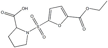 1-{[5-(ethoxycarbonyl)-2-furyl]sulfonyl}pyrrolidine-2-carboxylic acid Structure