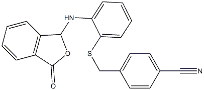 4-[({2-[(3-oxo-1,3-dihydroisobenzofuran-1-yl)amino]phenyl}thio)methyl]benzonitrile Structure