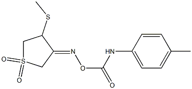 3-(methylsulfanyl)-4-{[(4-toluidinocarbonyl)oxy]imino}tetrahydro-1H-1lambda~6~-thiophene-1,1-dione 化学構造式