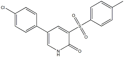 5-(4-chlorophenyl)-3-[(4-methylphenyl)sulfonyl]-2(1H)-pyridinone,,结构式