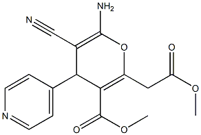 methyl 6-amino-5-cyano-2-(2-methoxy-2-oxoethyl)-4-(4-pyridinyl)-4H-pyran-3-carboxylate 结构式