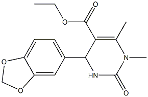 ethyl 4-(1,3-benzodioxol-5-yl)-1,6-dimethyl-2-oxo-1,2,3,4-tetrahydropyrimidine-5-carboxylate Structure