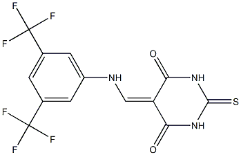 5-{[3,5-di(trifluoromethyl)anilino]methylidene}-2-thioxohexahydropyrimidine-4,6-dione Struktur