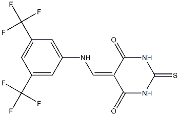 5-{[3,5-di(trifluoromethyl)anilino]methylidene}-2-thioxohexahydropyrimidine-4,6-dione|