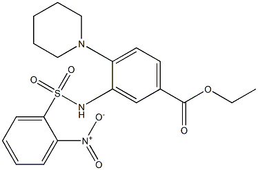 ethyl 3-{[(2-nitrophenyl)sulfonyl]amino}-4-piperidinobenzoate Structure