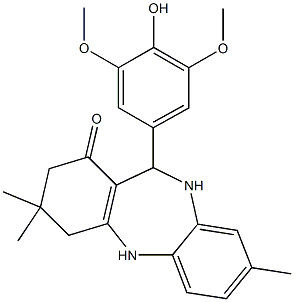 11-(4-hydroxy-3,5-dimethoxyphenyl)-3,3,8-trimethyl-2,3,4,5,10,11-hexahydro-1H-dibenzo[b,e][1,4]diazepin-1-one|