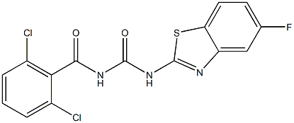 N-(2,6-dichlorobenzoyl)-N'-(5-fluoro-1,3-benzothiazol-2-yl)urea Structure