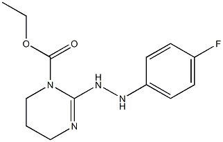 ethyl 2-[2-(4-fluorophenyl)hydrazino]-1,4,5,6-tetrahydropyrimidine-1-carboxylate,,结构式