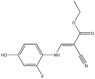 ethyl 2-cyano-3-(2-fluoro-4-hydroxyanilino)acrylate Struktur