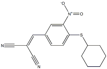 2-{[4-(cyclohexylsulfanyl)-3-nitrophenyl]methylene}malononitrile|