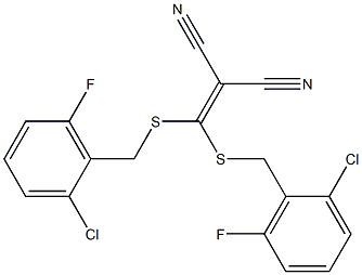2-{di[(2-chloro-6-fluorobenzyl)thio]methylidene}malononitrile Struktur
