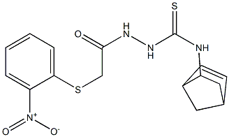 N1-bicyclo[2.2.1]hept-5-en-2-yl-2-{2-[(2-nitrophenyl)thio]acetyl}hydrazine-1-carbothioamide,,结构式