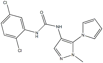 N-(2,5-dichlorophenyl)-N'-[1-methyl-5-(1H-pyrrol-1-yl)-1H-pyrazol-4-yl]urea 化学構造式