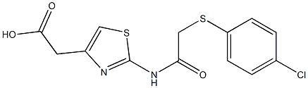 2-[2-({2-[(4-chlorophenyl)thio]acetyl}amino)-1,3-thiazol-4-yl]acetic acid 结构式