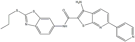 3-amino-N-[2-(propylsulfanyl)-1,3-benzothiazol-6-yl]-6-(4-pyridinyl)thieno[2,3-b]pyridine-2-carboxamide|