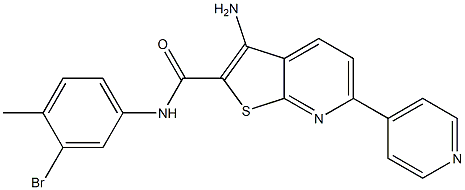 3-amino-N-(3-bromo-4-methylphenyl)-6-(4-pyridinyl)thieno[2,3-b]pyridine-2-carboxamide Structure