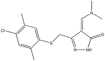 3-{[(4-chloro-2,5-dimethylphenyl)thio]methyl}-4-[(dimethylamino)methylidene]-4,5-dihydro-1H-pyrazol-5-one Struktur