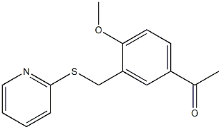 1-{4-methoxy-3-[(2-pyridylthio)methyl]phenyl}ethan-1-one,,结构式