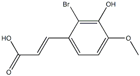 (E)-3-(2-bromo-3-hydroxy-4-methoxyphenyl)acrylic acid Struktur