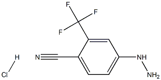 2-(trifluoromethyl)-4-hydrazinylbenzonitrile hydrochloride,,结构式