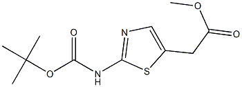 methyl 2-(2-(tert-butoxycarbonylamino)thiazol-5-yl)acetate Struktur