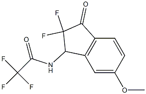 N-(2,2-difluoro-6-methoxy-3-oxo-2,3-dihydro-1H-inden-1-yl)-2,2,2-trifluoroacetamide Struktur