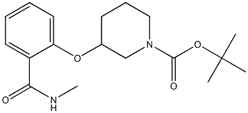 tert-butyl 3-(2-(methylcarbamoyl)phenoxy) piperidine-1-carboxylate Struktur