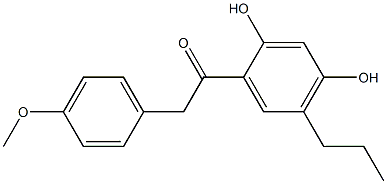 1-(2,4-dihydroxy-5-propylphenyl)-2-(4-methoxyphenyl)ethanone,,结构式