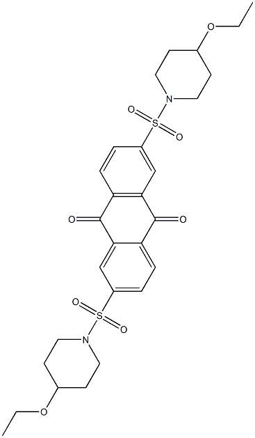 2,6-bis(4-ethoxypiperidin-1-ylsulfonyl)anthracene-9,10-dione,,结构式