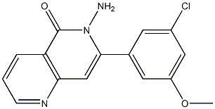 6-amino-7-(3-chloro-5-methoxyphenyl)-1,6-naphthyridin-5(6H)-one 化学構造式