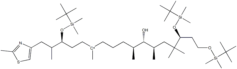 (3S,6R,7S,8S,12Z,15S,16E)-1,3,15-Tris-[[tert-butyl(dimethyl)silyl]oxy]-7-hydroxy-4,4,6,8,12,16-hexamethyl-17-(2-methyl-1,3-thiazol-4-yl)heptadecyl-12, 结构式