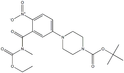 4-[3-(Ethoxycarbonylmethyl-carbamoyl)-4-nitro-phenyl]-piperazine-1-carboxylic acid tert-butyl ester Structure