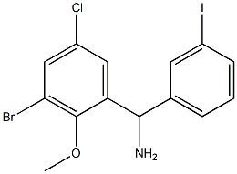 (3-bromo-5-chloro-2-methoxyphenyl)(3-iodophenyl)methanamine Structure