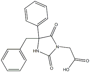 (4-benzyl-2,5-dioxo-4-phenylimidazolidin-1-yl)acetic acid Struktur