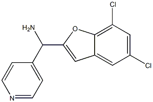 (5,7-dichloro-1-benzofuran-2-yl)(pyridin-4-yl)methanamine 化学構造式