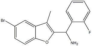 (5-bromo-3-methyl-1-benzofuran-2-yl)(2-fluorophenyl)methanamine 化学構造式