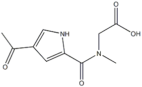 [[(4-acetyl-1H-pyrrol-2-yl)carbonyl](methyl)amino]acetic acid Struktur