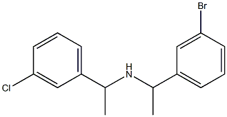 [1-(3-bromophenyl)ethyl][1-(3-chlorophenyl)ethyl]amine,,结构式