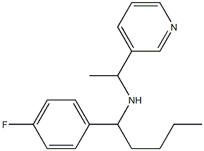 [1-(4-fluorophenyl)pentyl][1-(pyridin-3-yl)ethyl]amine 化学構造式