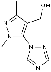[1,3-dimethyl-5-(1H-1,2,4-triazol-1-yl)-1H-pyrazol-4-yl]methanol 化学構造式