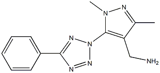 [1,3-dimethyl-5-(5-phenyl-2H-1,2,3,4-tetrazol-2-yl)-1H-pyrazol-4-yl]methanamine Structure