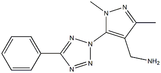 [1,3-dimethyl-5-(5-phenyl-2H-1,2,3,4-tetrazol-2-yl)-1H-pyrazol-4-yl]methanamine 结构式