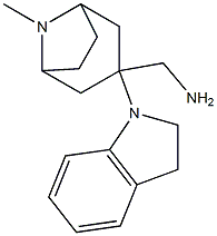 [3-(2,3-dihydro-1H-indol-1-yl)-8-methyl-8-azabicyclo[3.2.1]octan-3-yl]methanamine,,结构式