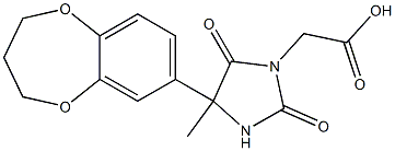 [4-(3,4-dihydro-2H-1,5-benzodioxepin-7-yl)-4-methyl-2,5-dioxoimidazolidin-1-yl]acetic acid Struktur